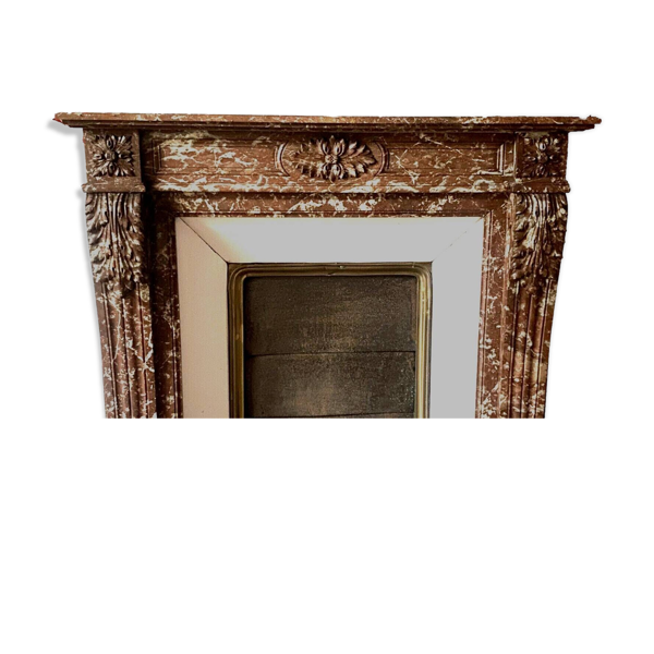 Cheminée De Style Louis XVI En Marbre rouge moucheté XX Siècle