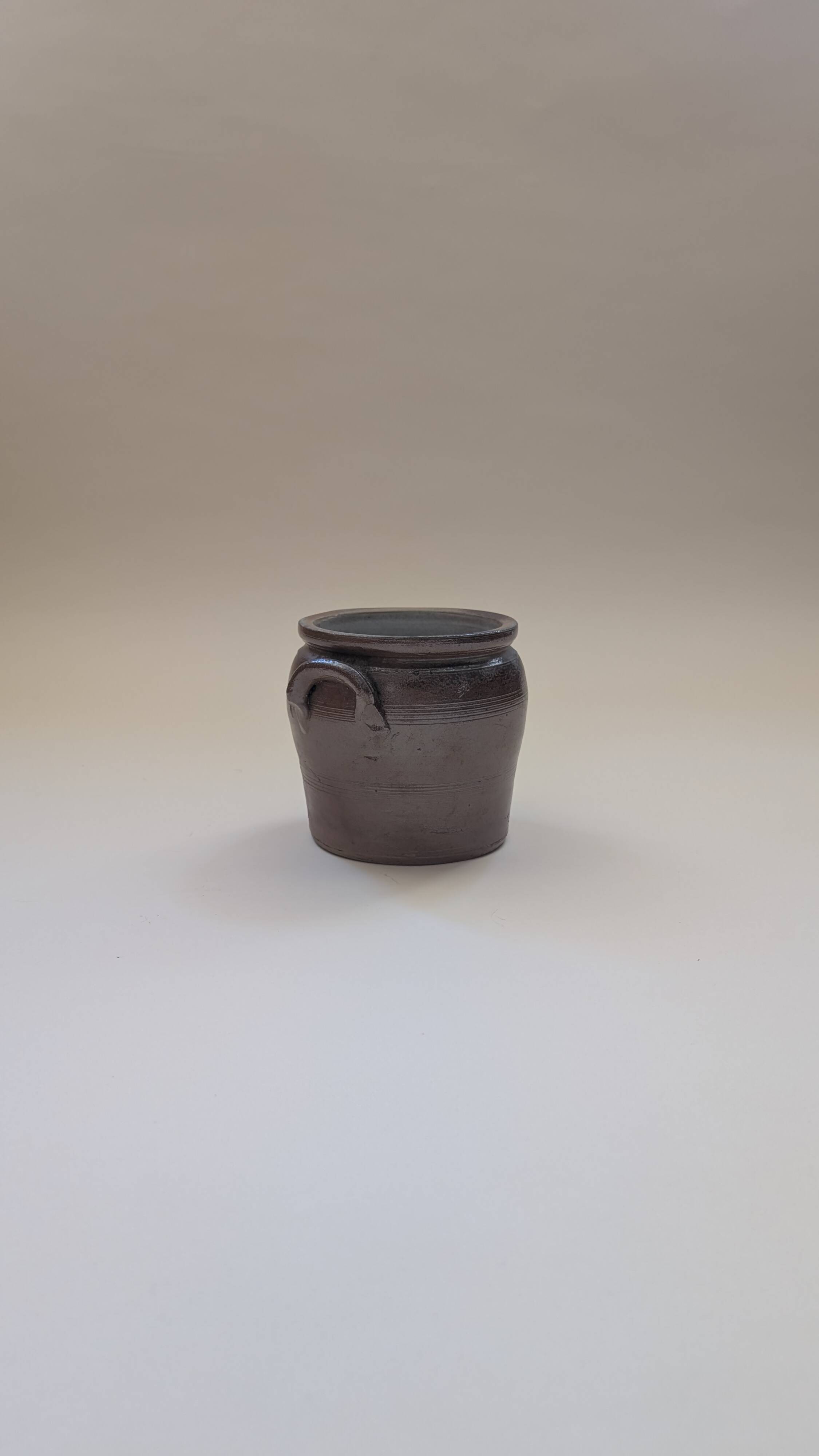 Brown glazed stoneware pot — Antique pottery