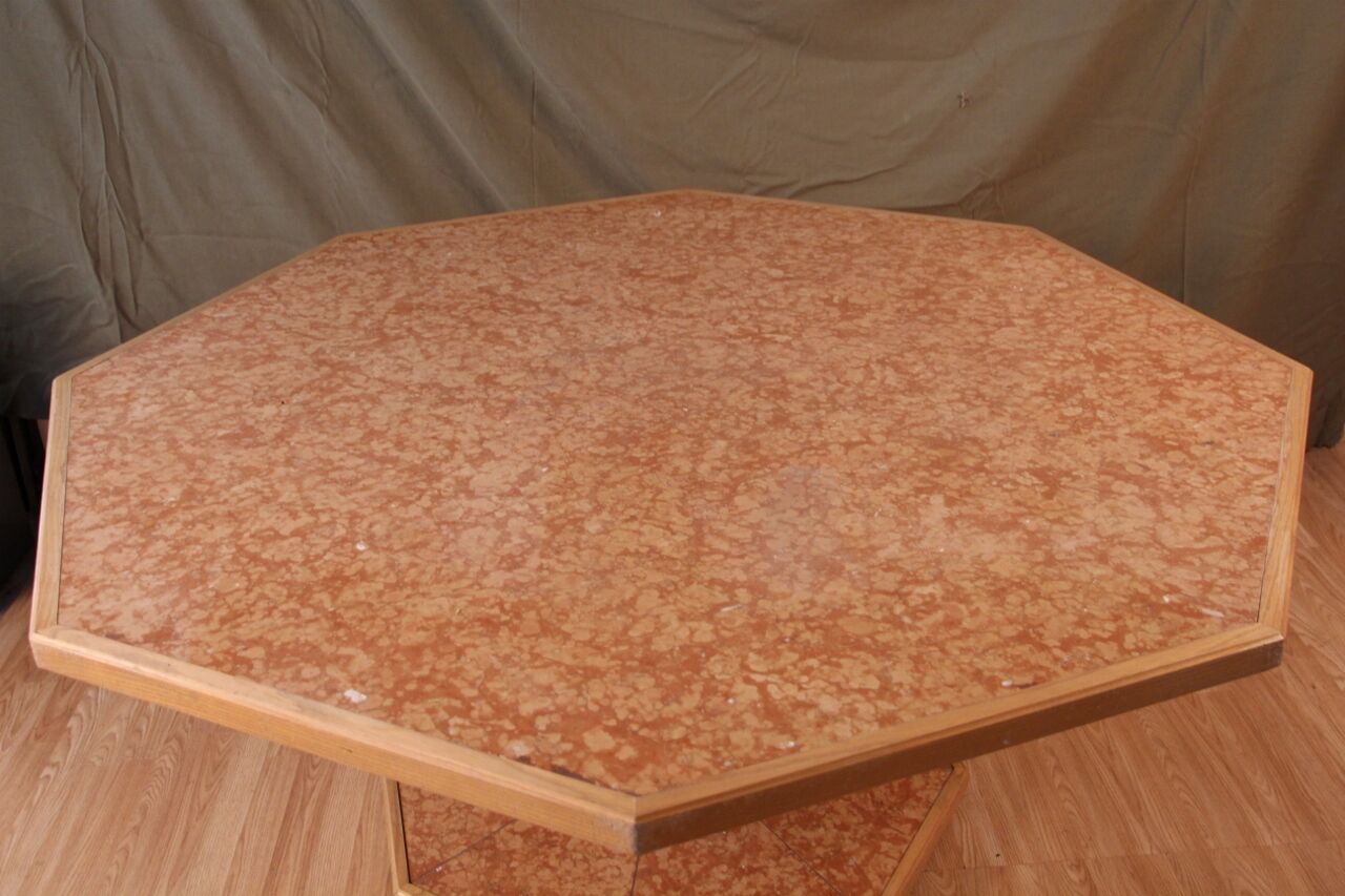 Marble veneer dining table