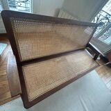 Banquette en rotin style Pierre Jeanneret