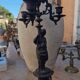 Large antique candelabra in black patinated babbitt – 19th century