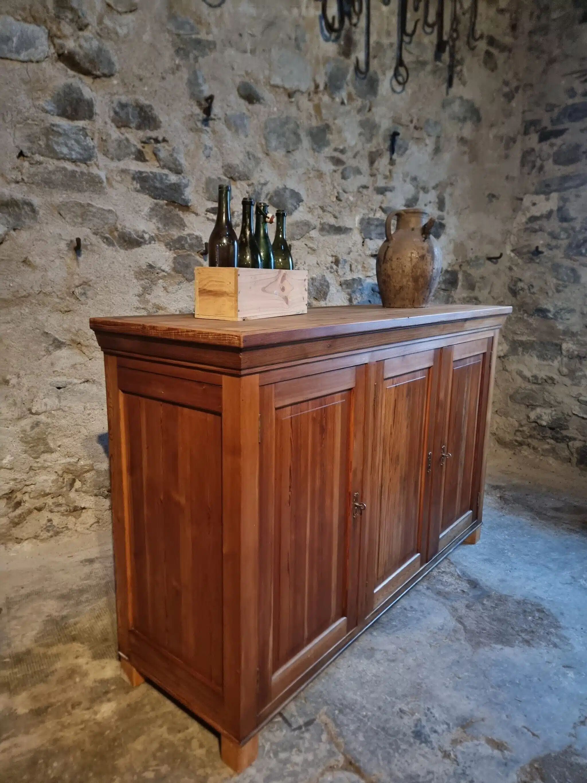 Vintage French pine buffet / Shop counter, 1930s