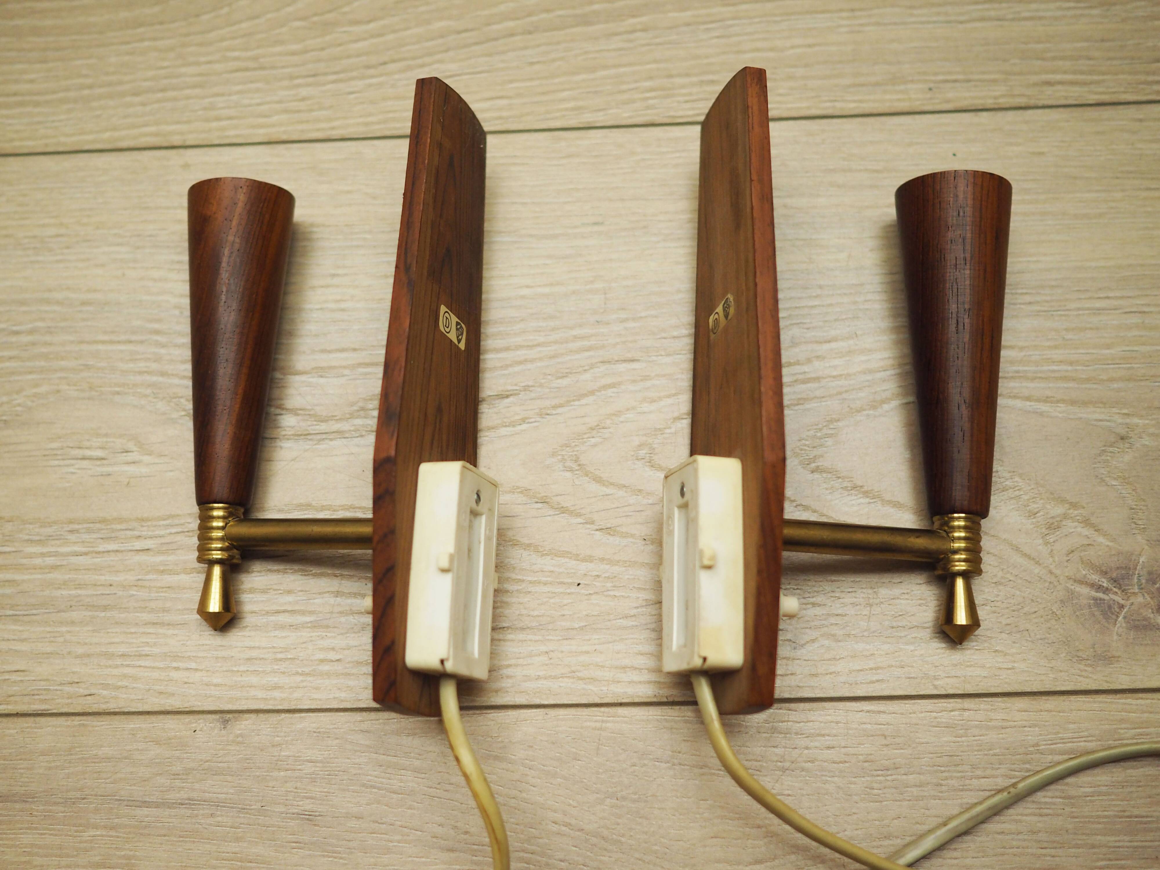 Set of two wall lamps, Danish design, 1970s, production: Denmark