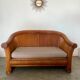 Old 2-seater rattan sofa Italian design from the 70s vintage