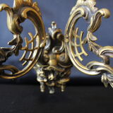 Pair of antique French Bronze Piano sconce, candleholders, signed L Pinet 102, rococo empire regency