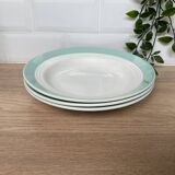 Set of 3 St Amand earthenware soup plates