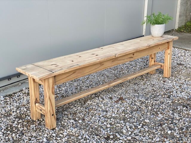 Sanded wood farm bench