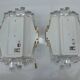 Pair of Wall Sconces Hillebrand Brass Glass Ice Cube Skycraper circa 1970