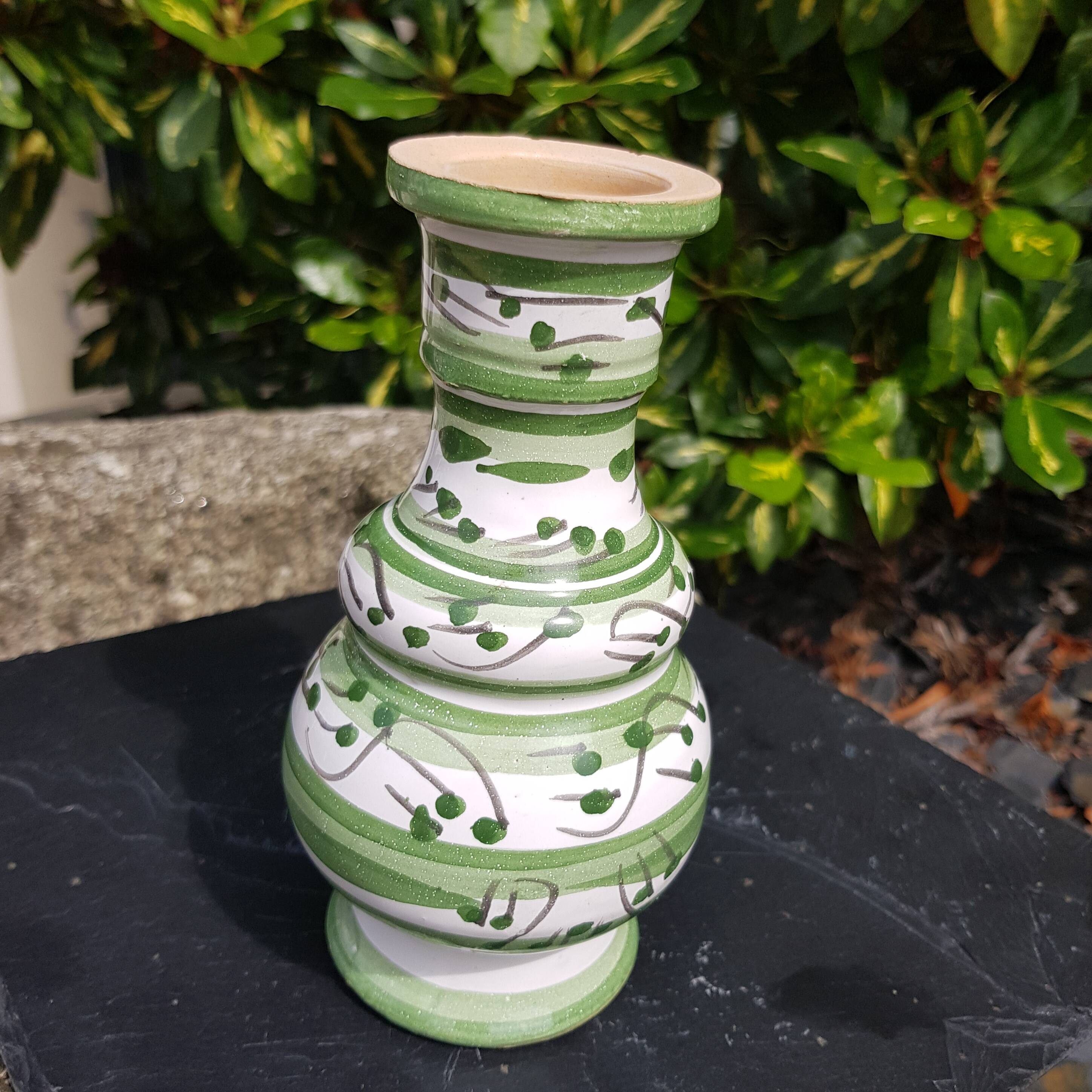 Small green ceramic vase