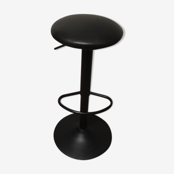 Tabouret de bar assise cuir et  pied métal