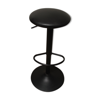 Tabouret de bar assise cuir et  pied métal