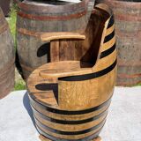 Whisky barrel armchair with spinner