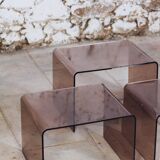 Smoked plexiglass nesting tables, 1970