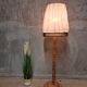 Vintage Wooden Floor Lamp with Pleated Shade, 1970s