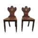 Pair of Victorian walnut chairs. "Hall Chairs"
