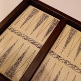 Board Game - Backgammon Set - Vintage - Wood, Ceramic