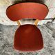 Ancienne Chaise Bois Pieds compas Vinyle Rouge Années 60
