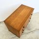 Commode scandinave 3 tiroirs en chêne, boutons noirs — années 60