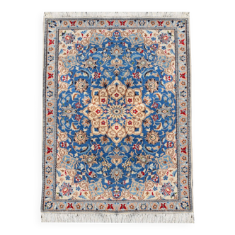 Tapis Persan Nain Iran Laine Et Soie "fait Main - 0.85 X 1.29 Mètres