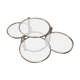 Round coffee table in glass and chrome 4 removable trays