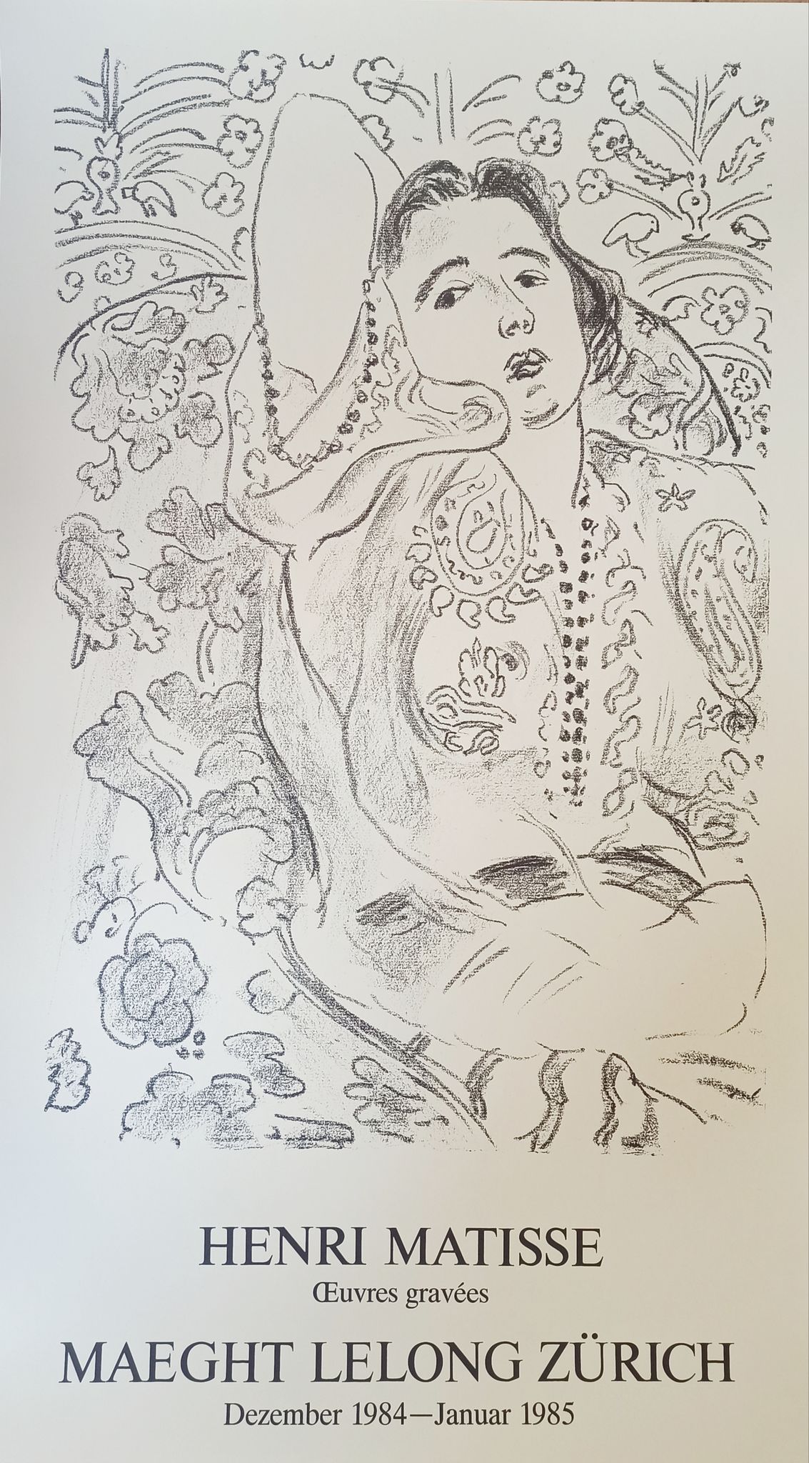 Affiche originale Henri Matisse Œuvres gravées 1984