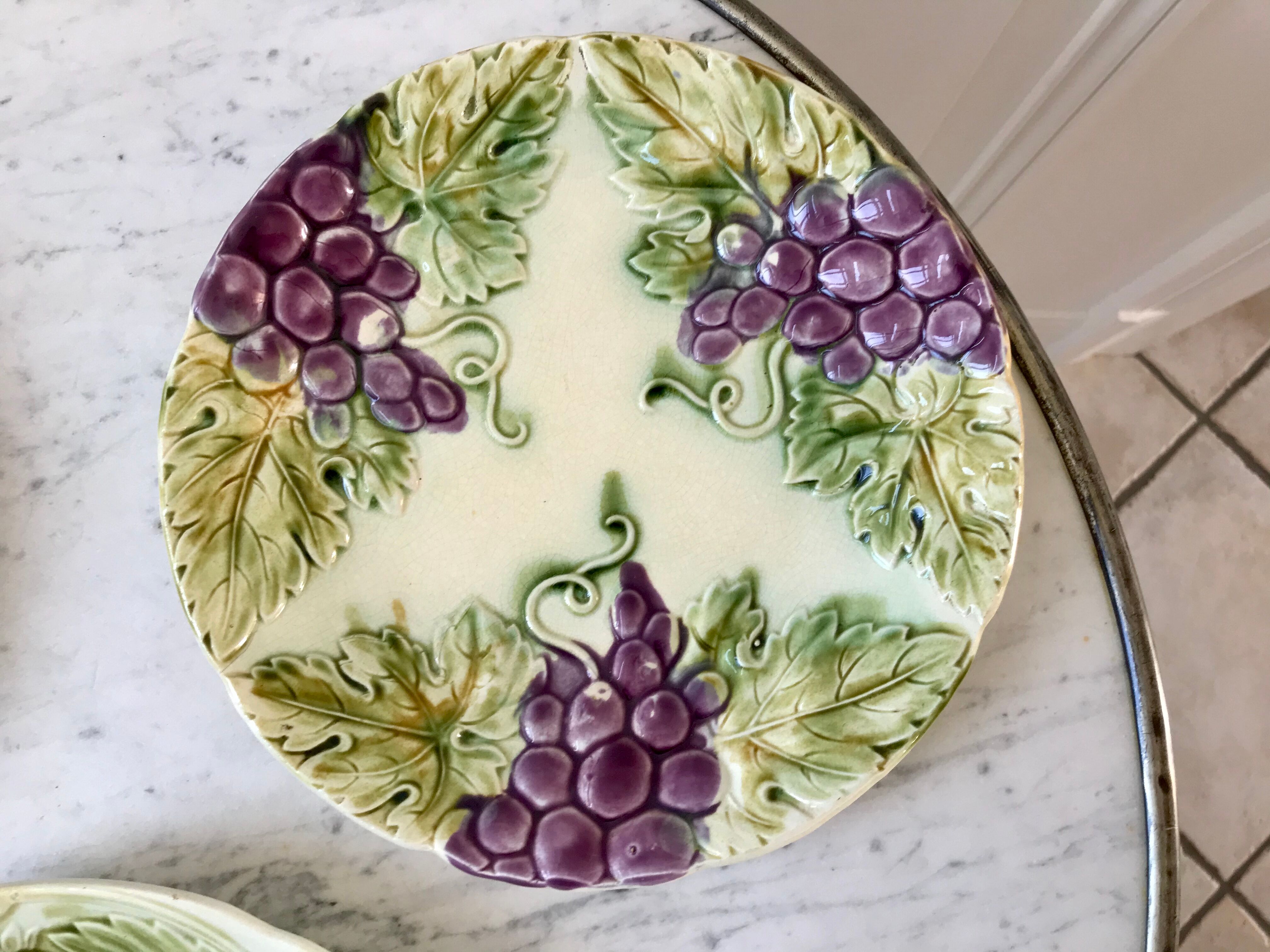 Trio of plates in old slurry late nineteenth century