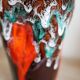 Vase Vallauris vintage marron  rouge