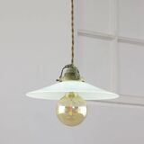 Mid-Century Italian Ceramic and Brass Pendant Lamp