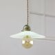 Mid-Century Italian Ceramic and Brass Pendant Lamp