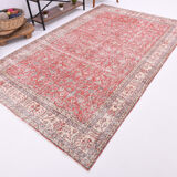 6x10 red classic floral vintage rug 314x197cm