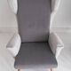 Pair of grey velvet armchairs in the style of Gio Ponti.