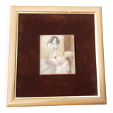 Female nude painting, Painting on copper.