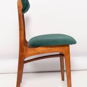 Green velvet Mid-Century chair designed by Rajmund Hałas, Poland, 1960s.