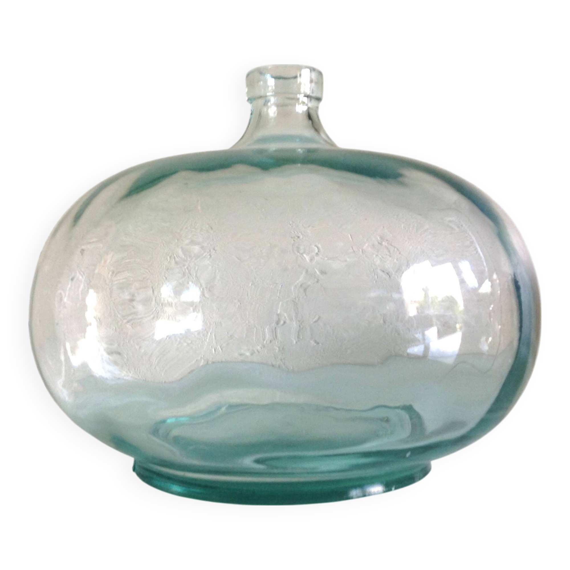 Glass soliflore ball vase / vintage 70s-80s