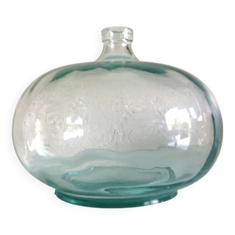 Vase boule soliflore  en verre / vintage années 70-80