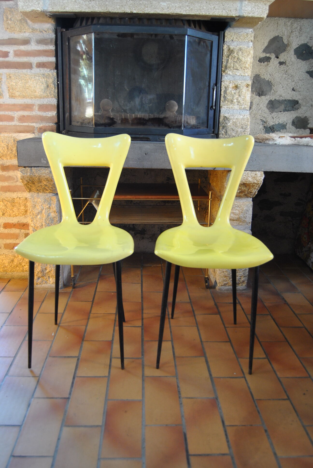 Pair of Gilac vintage 70s design chairs