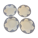 Set of 4 flat plates lustucru pattern