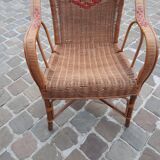 Fauteuil en rotin vintage