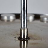 Glass and chrome chandelier