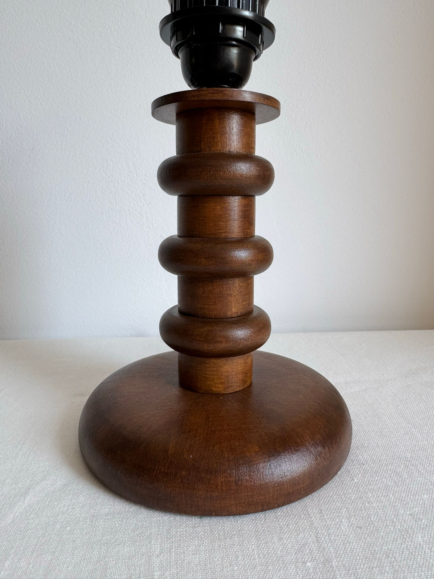 Vintage Mid Century Modern Wood Base Table Lamp