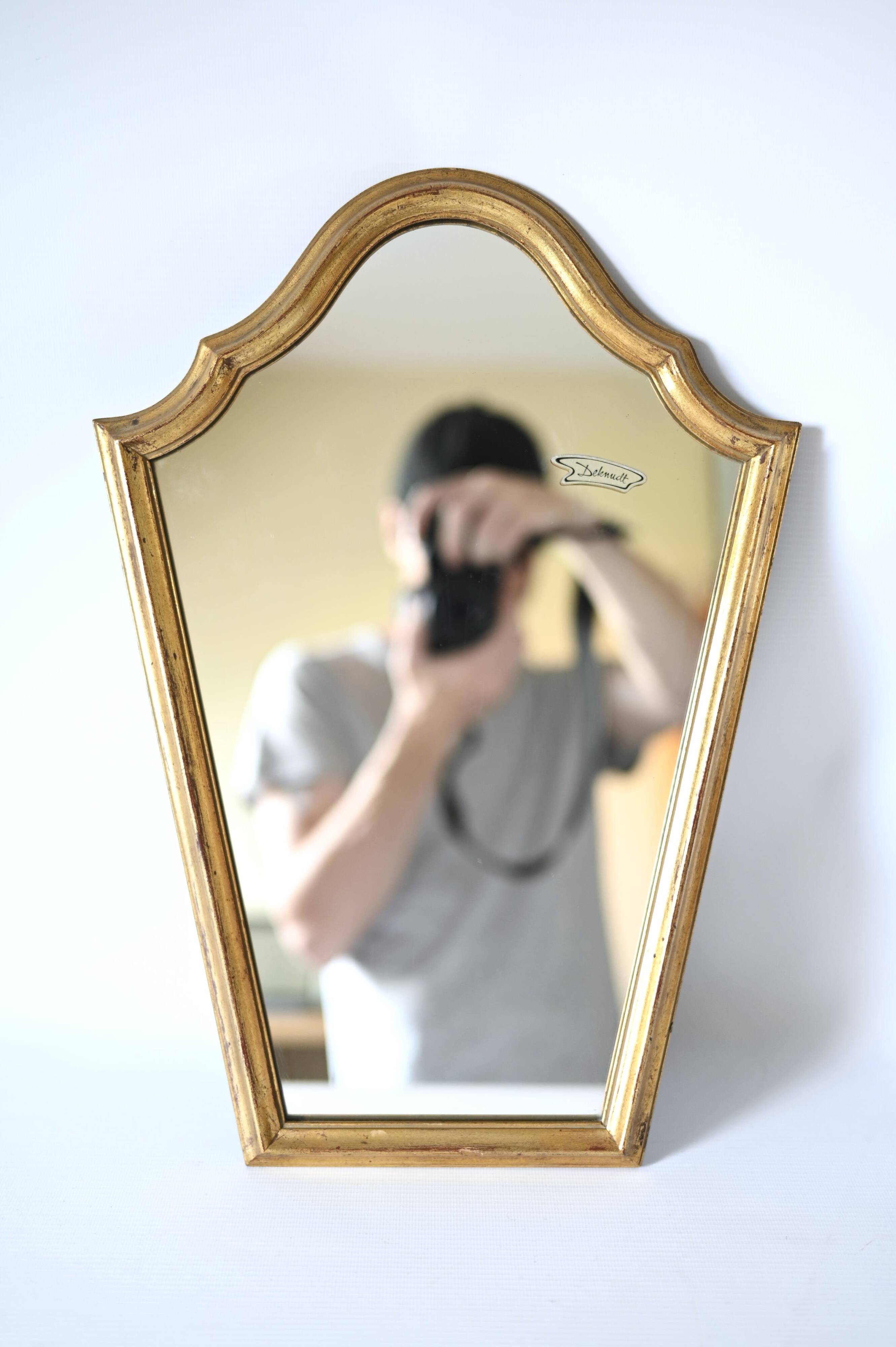 Vintage Deknudt mirror in gilded wood 45cm - labeled