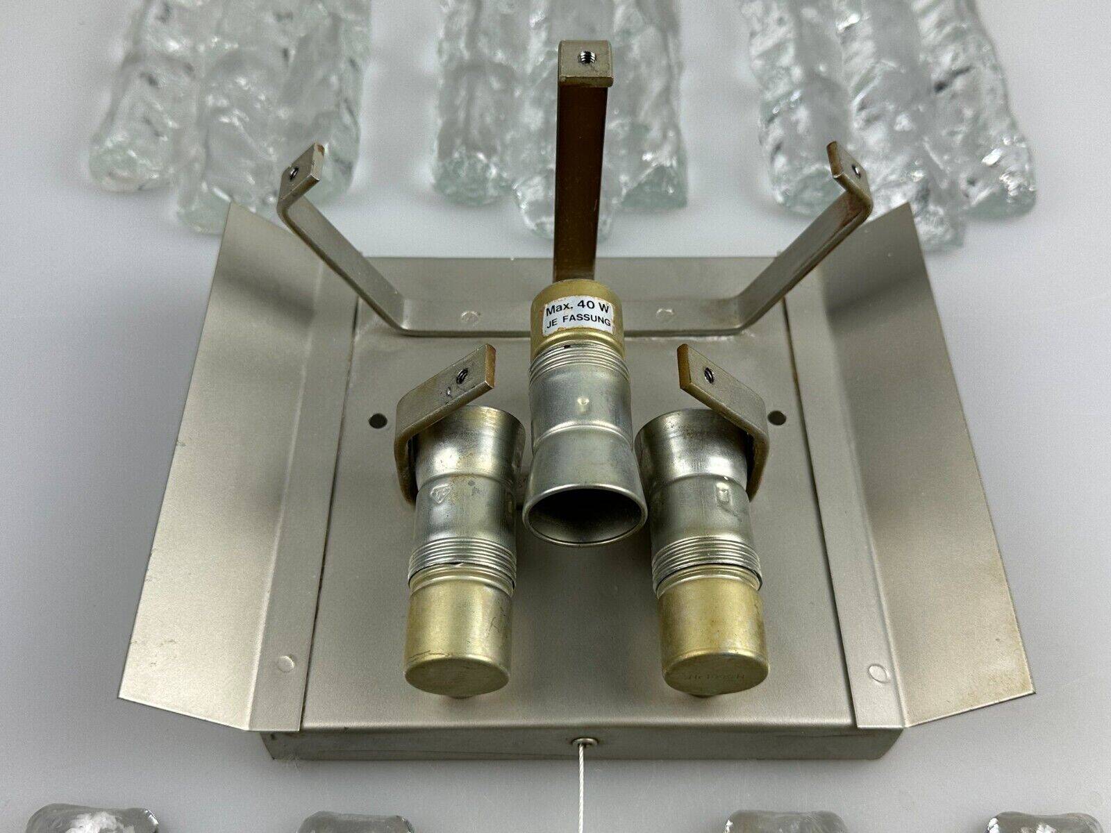 60s 70s wall lamp J.T. Kalmar Austria Ice Glass Wall Sconce Space Age