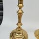 Pair of solid brass candlesticks, early 18th century.