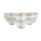 Série de 10 verres années 50 granités et dorés