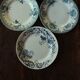A set of 4 flat plates Terre de fer mismatched blue
