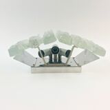 Applique murale hollywoodienne en verre de glace Hollywood Regency / Sconce par J. T. Kalmar pour Kalmar Franken, années 1960