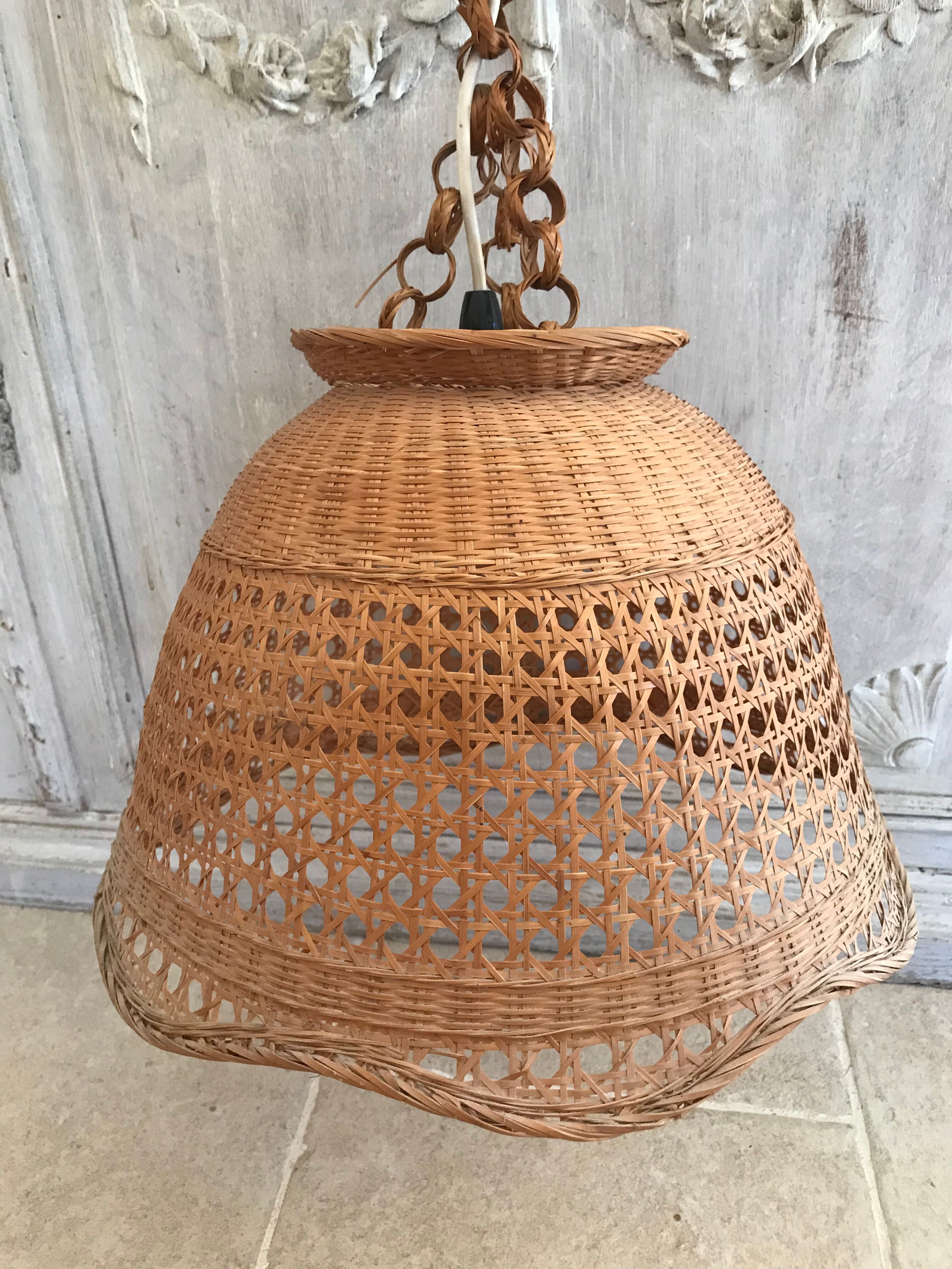 Vintage rattan pendant lamp