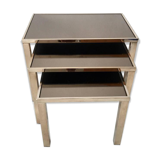 Set of gold-plated nesting tables 23 carats by Belgo Chrome Belgium 1960 s