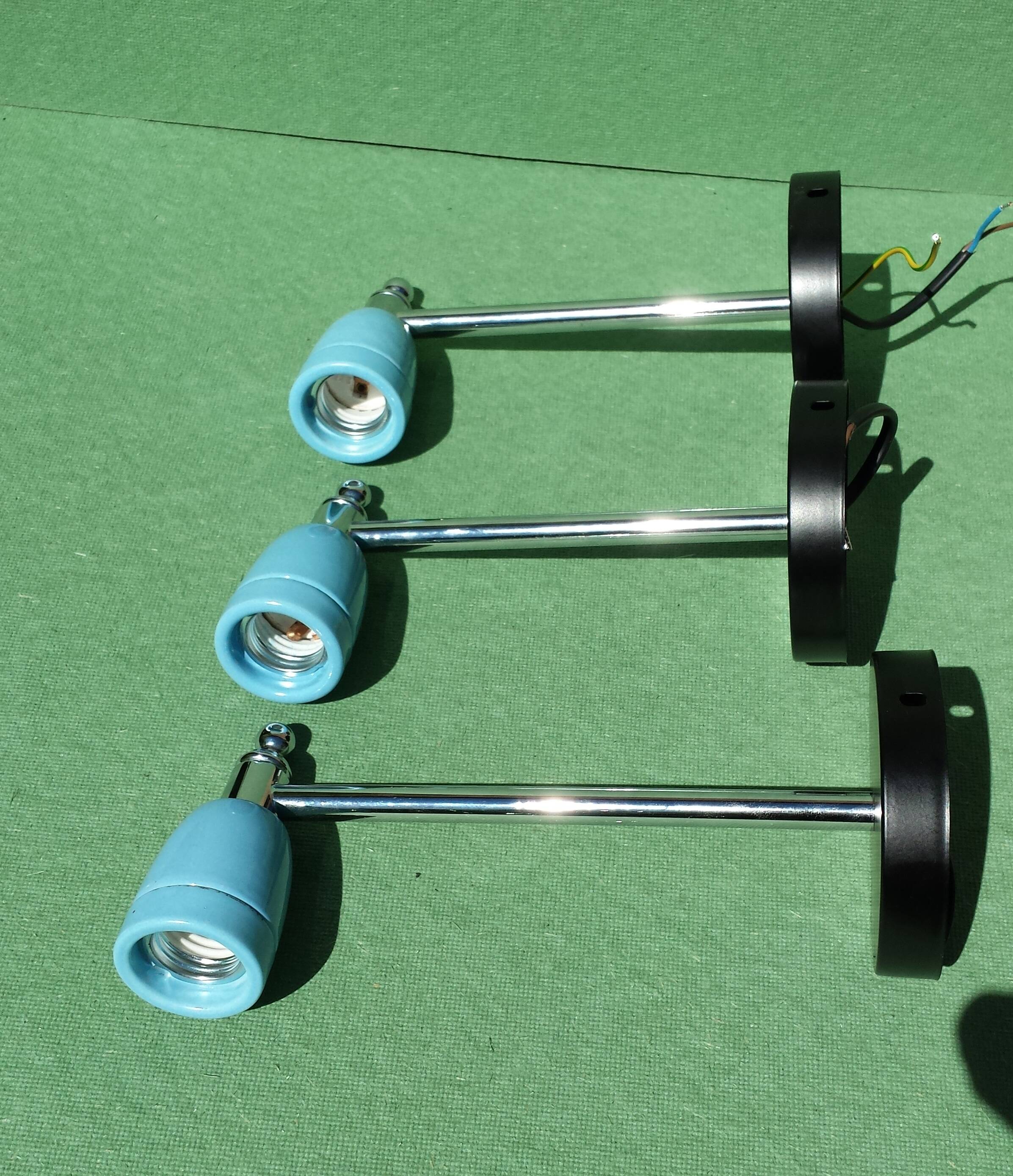 3 Chrome Porcelain Wall Lights Lighting Fixtures