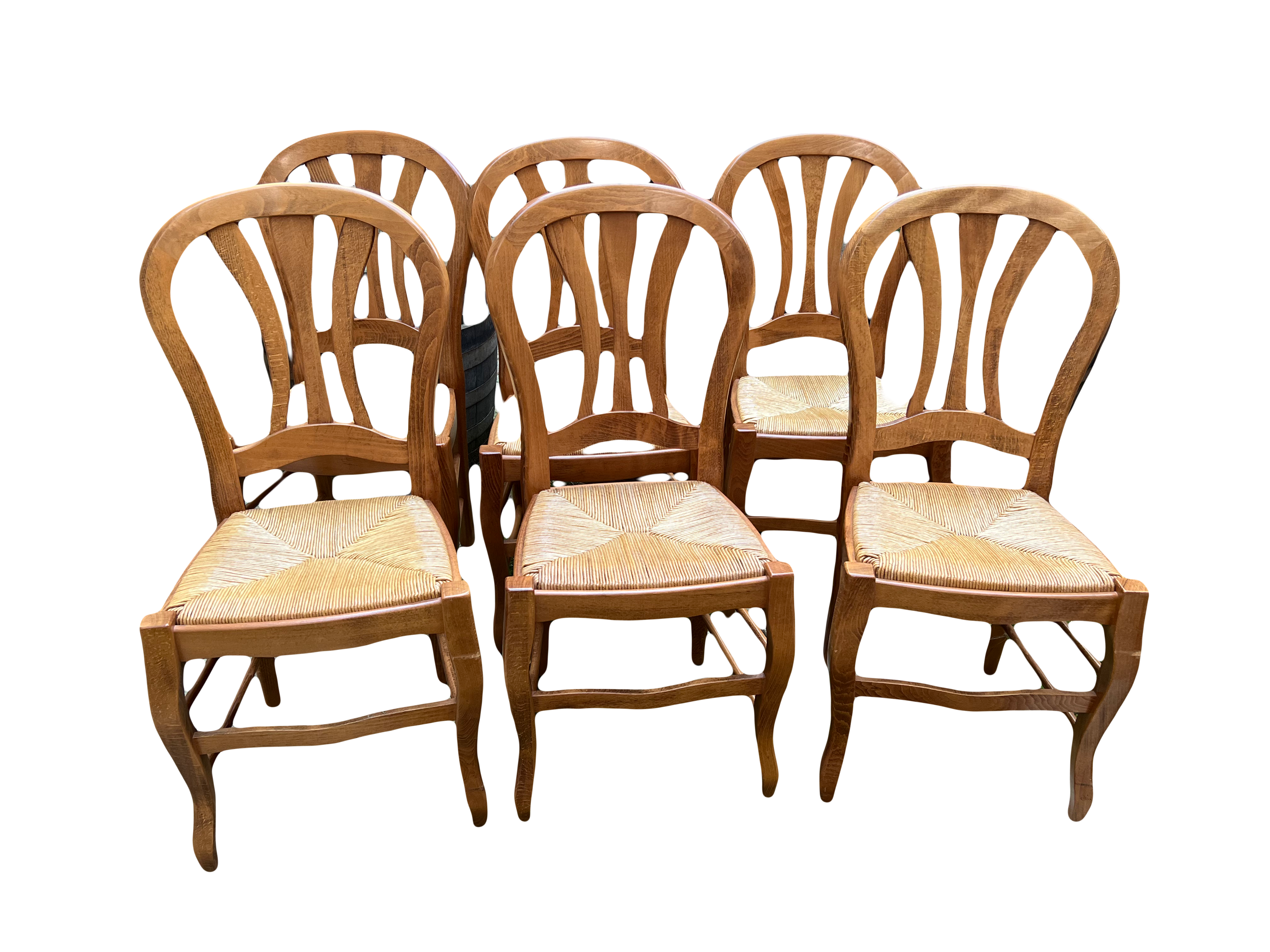 6 solid beech wooden chairs